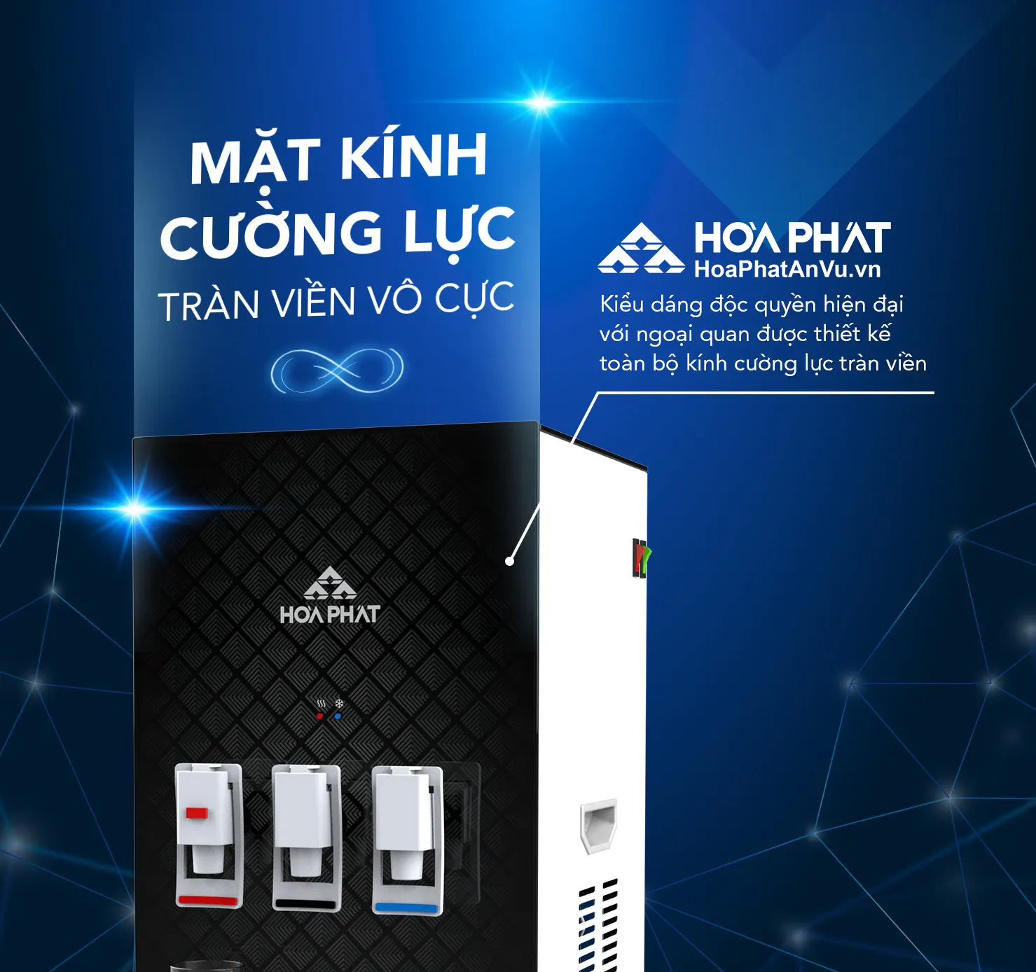 Kính vường lực Cây nước nóng lạnh Hòa Phát HWP BS1A