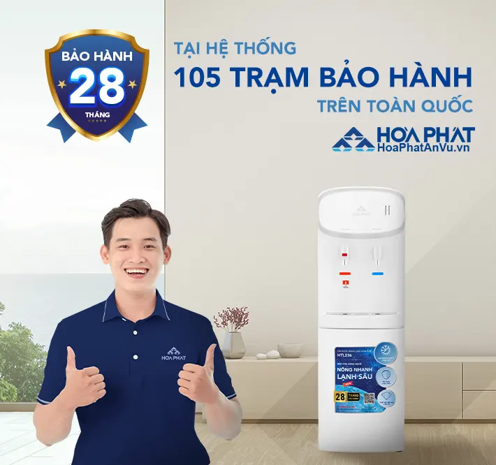 Cây nước nóng lạnh Hòa Phát HTL236 bảo hành 28 tháng tại nhà