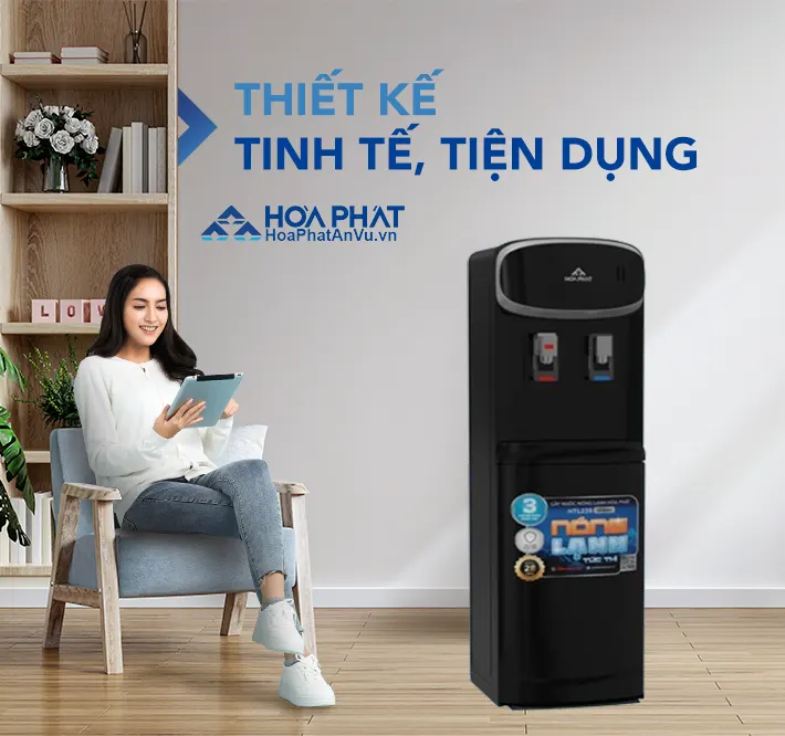 Thiết kế sang trọng hiện đại Cây nước nóng lạnh úp bình Hòa Phát HTL238