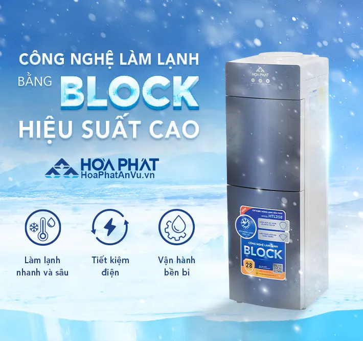 Cây nước nóng lạnh Hòa Phát HTL258 Làm lạnh block