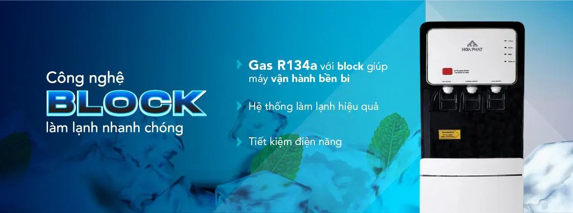 Làm lạnh Block Cây nước nóng lạnh Hòa Phát HWP B2CI