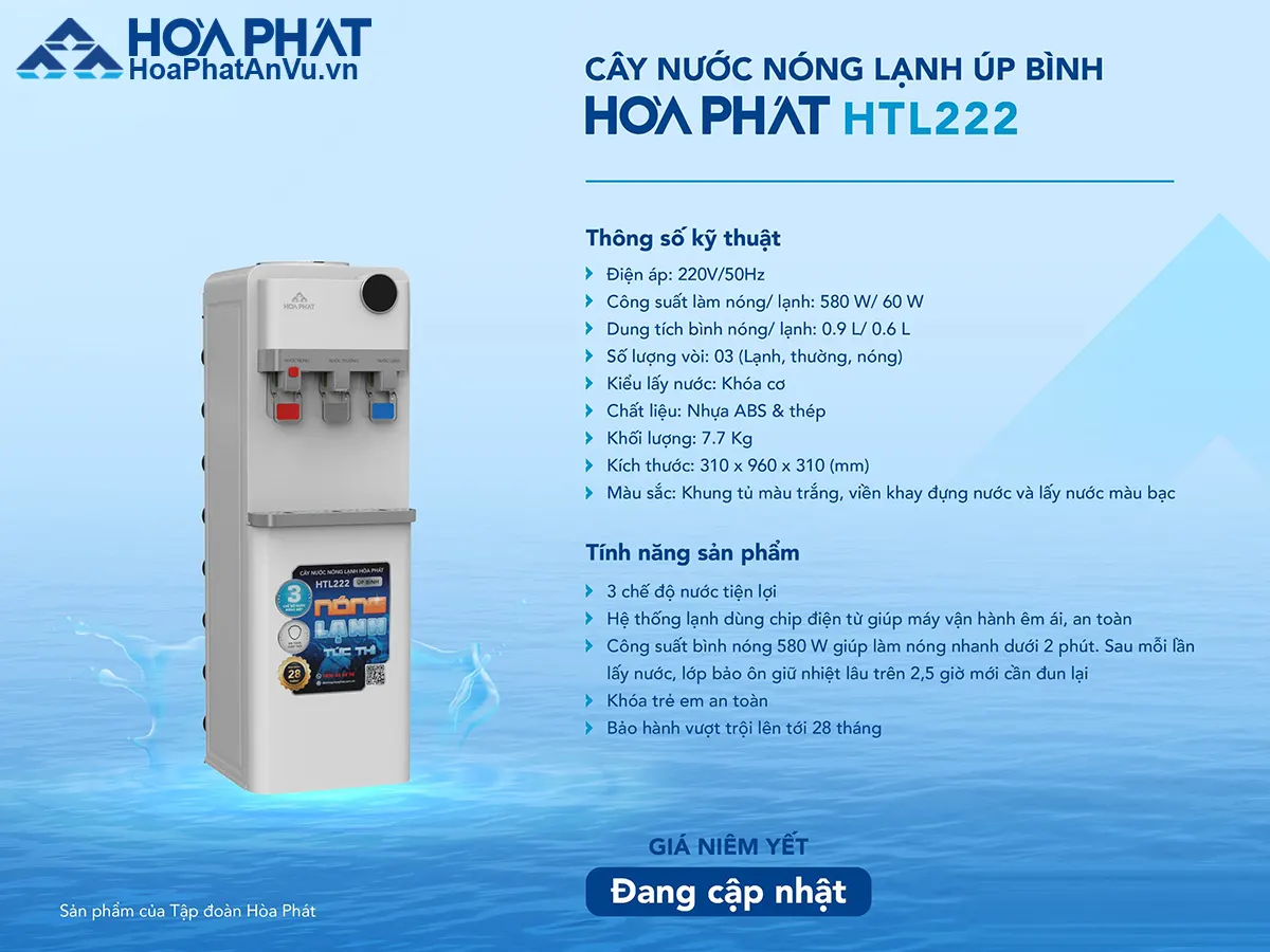 Cây nước nóng lạnh Hòa Phát HTL222