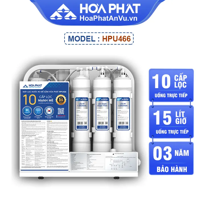 Máy lọc nước Hòa Phát HPU466 - 10 Lõi lọc