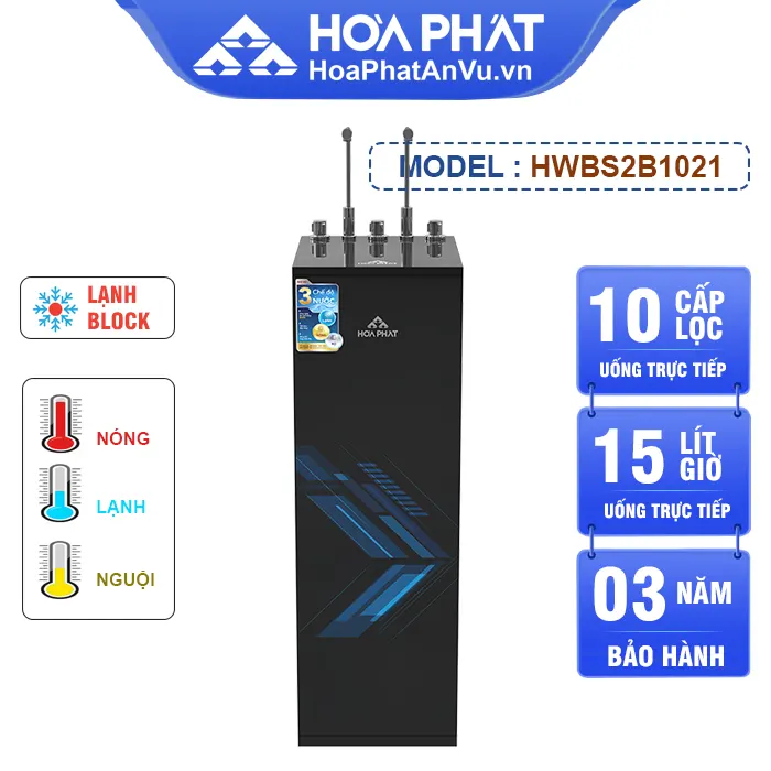 Máy lọc nước nóng lạnh Hòa Phát HWBS2B1021 - Lạnh Block