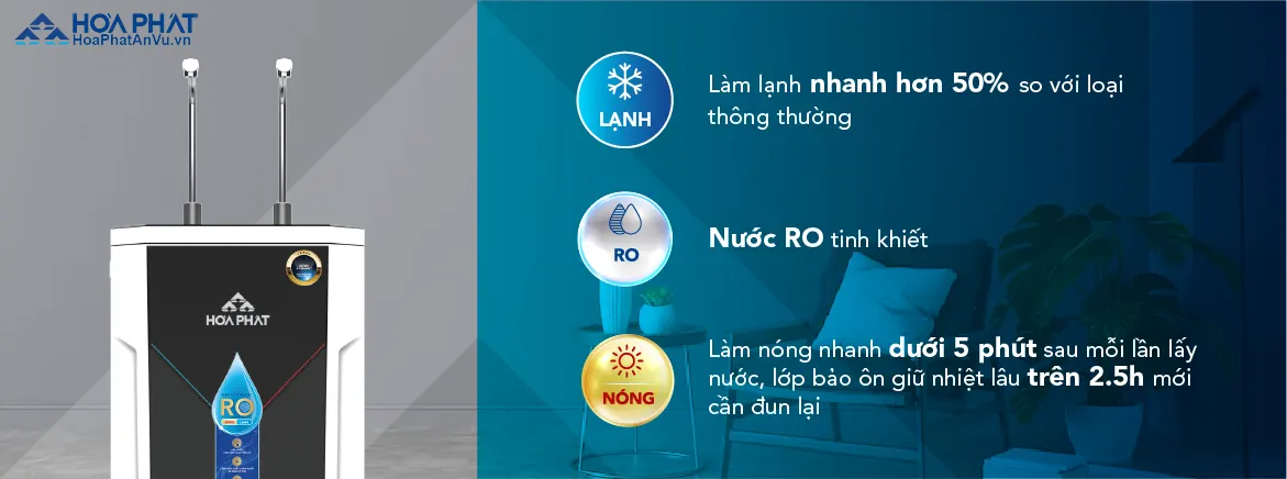 Máy lọc nước nóng lạnh Hòa Phát HWBS1B1021T