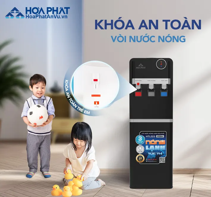 Khóa an toàn Cây nước nóng lạnh Hòa Phát HTL223