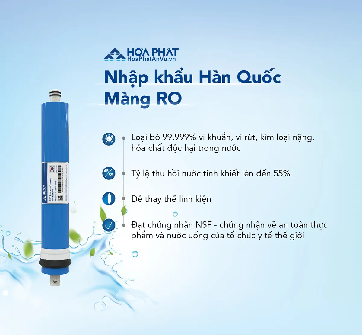 Máy lọc nước Hòa Phát HWR1A1022/HWR1B1022